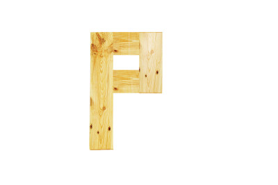 白色上孤立的木制字母表的一个字母