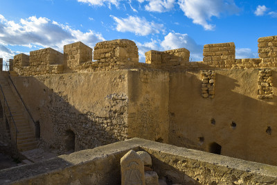 位于突尼斯地中海沿岸的中世纪堡垒Bordj El Kebir (Fort Ghazi Mustaph
