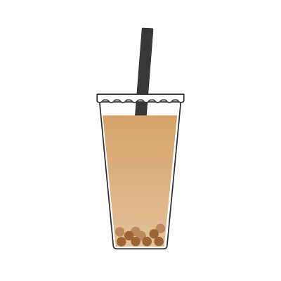 奶茶加木薯粉，塑料杯盖