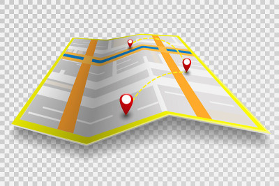 City Map With Marker, Vector Icon on transparent b