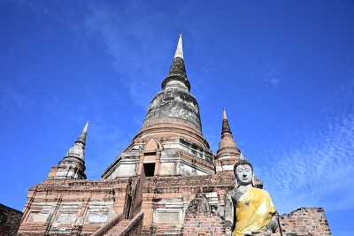 Yai Chai Mongkhon(古老的寺庙)-大城府，泰国