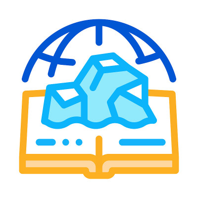 冰川学图标矢量大纲插图