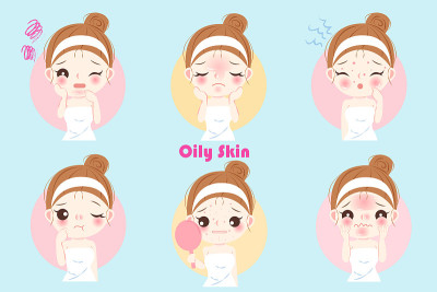 油性皮肤的女性