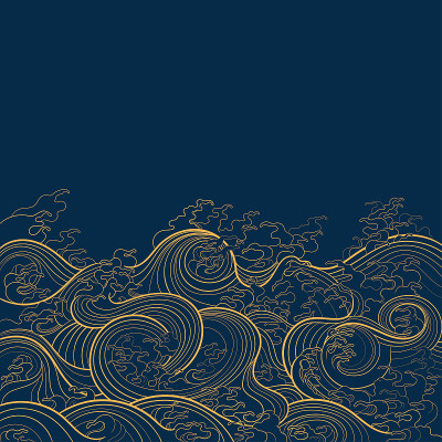 矢量背景波浪在传统的东方风格。