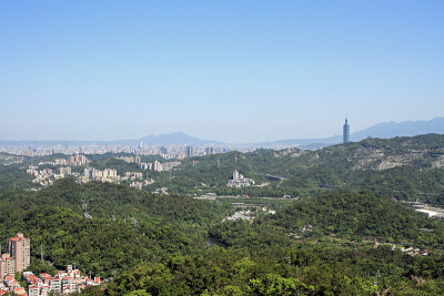 台北101和台北城市景观从猫空，台湾