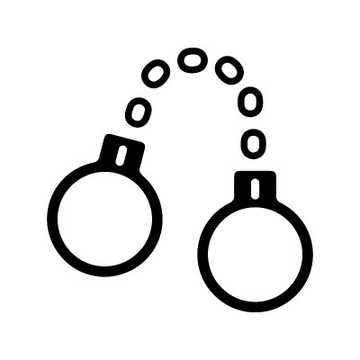 警察，黑色手铐图标