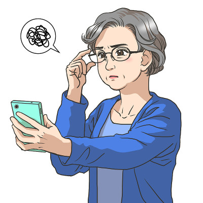 一位手里拿着智能手机的资深女性