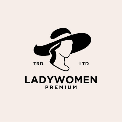 复古女士女性图标插图Premium矢量