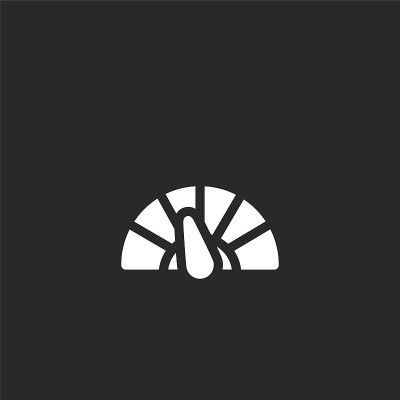 计图标。用于网站设计和移动应用程序开发的填充压力表图标。仪表图标从填充可再生能源收集孤立在黑色背景。