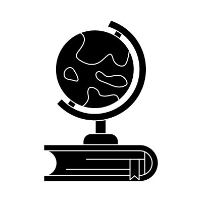 地球图标，矢量插图，教育字形