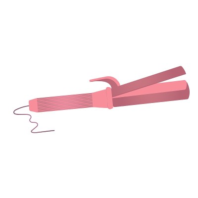 白色背景上的卷发棒。矢量插图。用于做发型和卷发的工具夹。
