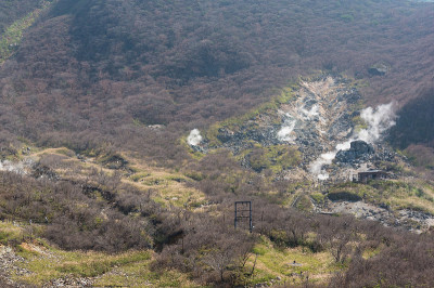 大浪谷火山活火山口。日本