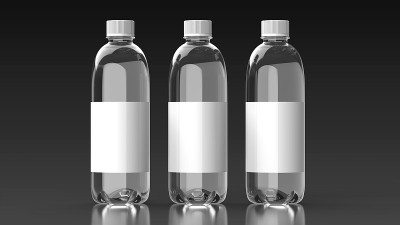 汽水瓶黑色背景多中心3D渲染