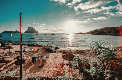 Cala d'Hort海滩，伊比沙的观点