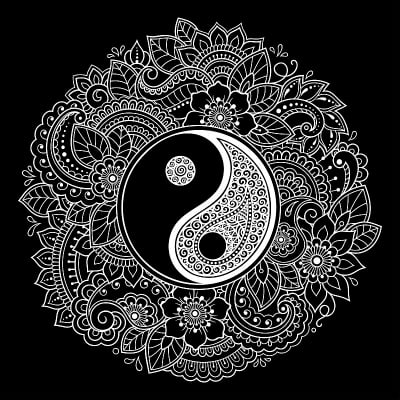 Circular pattern in form of mandala for Henna, Meh