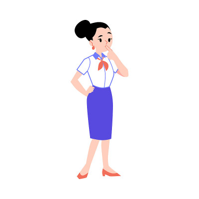 矢量商界女性在企业装思考
