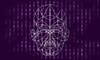 人脸低多边形插图。技术概念