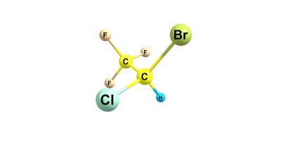 氟烷分子结构孤立在白色上