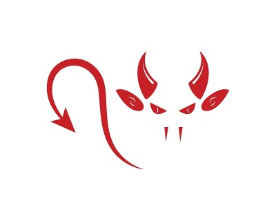魔鬼角标志图标矢量插图设计