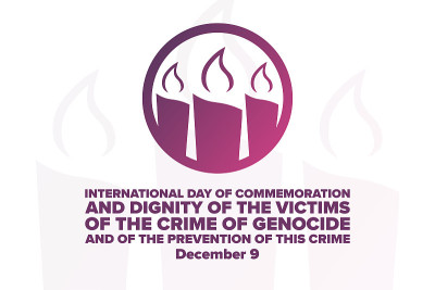 纪念灭绝种族罪受害者和尊严及防止此种罪行国际日。12月9日。模板的背景，横幅。向量EPS10插图