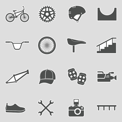 BMX图标。贴纸设计。矢量插图。