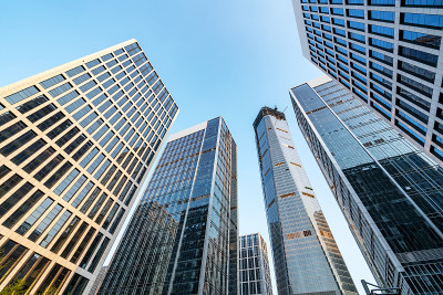 济南金融中心办公楼及街景