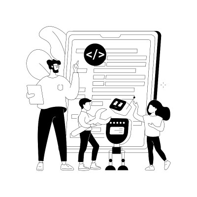 计算机编程营抽象概念矢量插图。