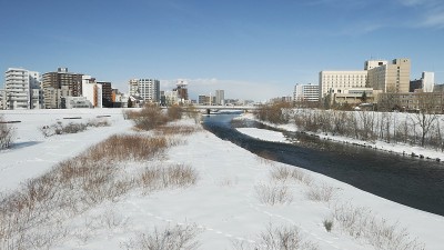 一个被白雪覆盖的城市。