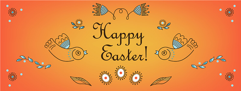 Happy Easter illustration, facebook, site cover Fo