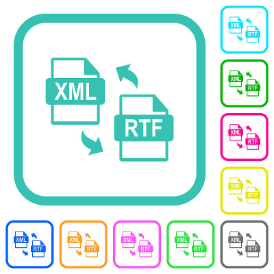 XML RTF文件转换生动的彩色平面图标