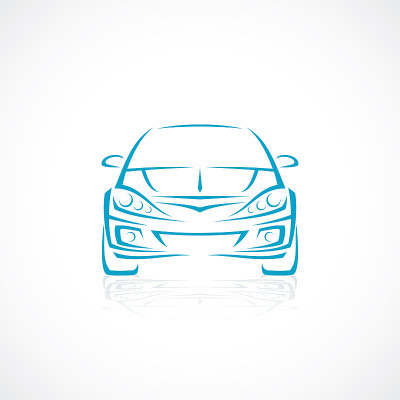 前视图的汽车-矢量插图