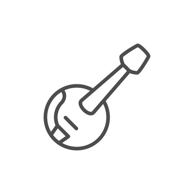 乐器班卓琴线轮廓图标