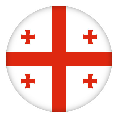 Flag of Georgia round icon, badge or button. Georg