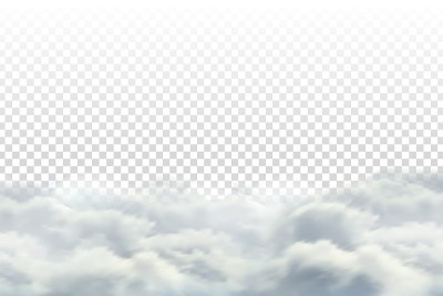矢量现实孤立的云天空模板装饰和覆盖上透明的背景。风暴的概念。