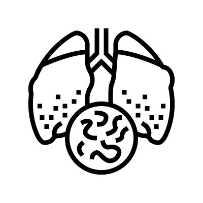 传染病结核病线图标矢量插图