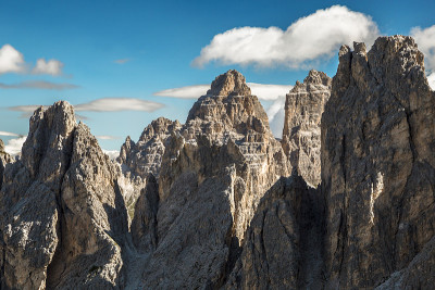 Cadini在意大利misurina dolomite alps peak，特伦蒂诺Sud Tyro