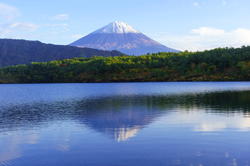 山梨县秋日富士山和斋子湖