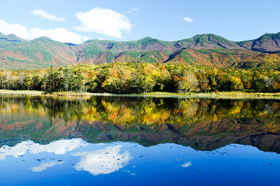 日本北海道东部知床五湖秋季