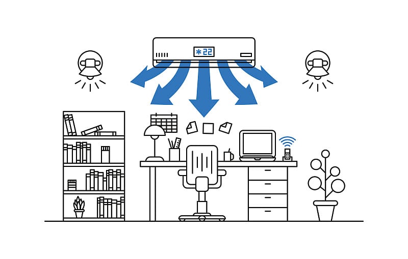 工作场所空调矢量图