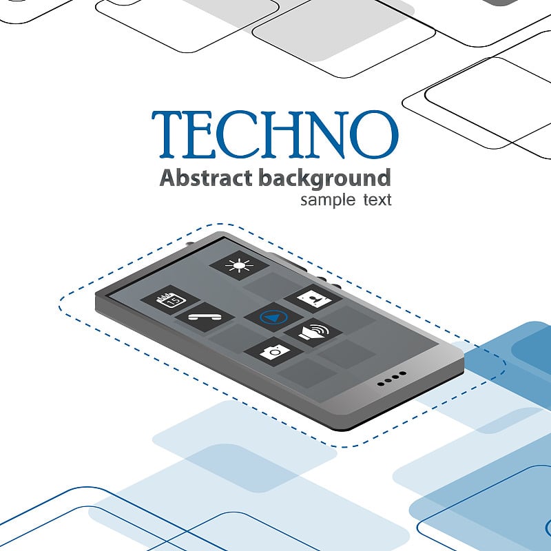 智能手机概念背景图片在手机EPS10