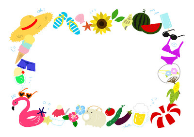 流行夏季手绘插画框架