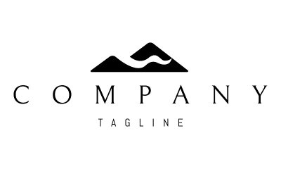矢量标志上有一个抽象的山川形象。