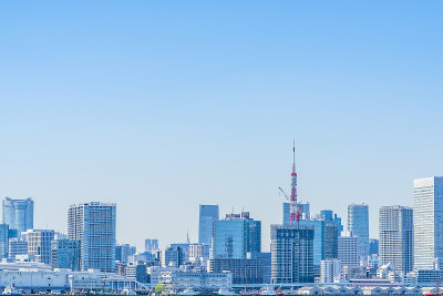 东京城市天际线，日本。