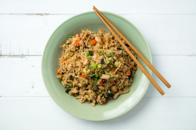 炒饭居中俯视图