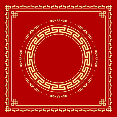 矢量中国框架风格的红色背景