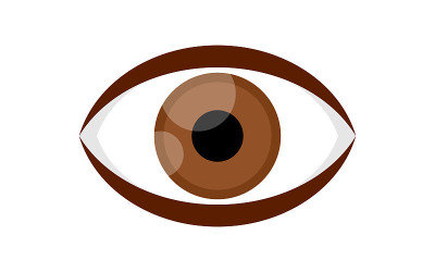 眼睛棕色图标孤立在白色背景，插图眼球棕色保健概念，棕色眼睛图形标志，眼睛发红的视力，看到，视觉，看，