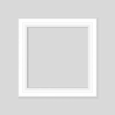白色的方形框架上的灰色墙壁与现实的阴影。矢量插图。EPS10。
