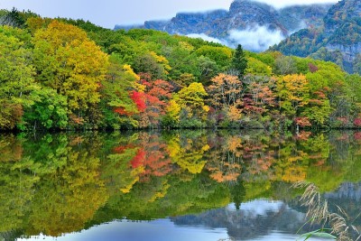 秋色的神上，长野，日本