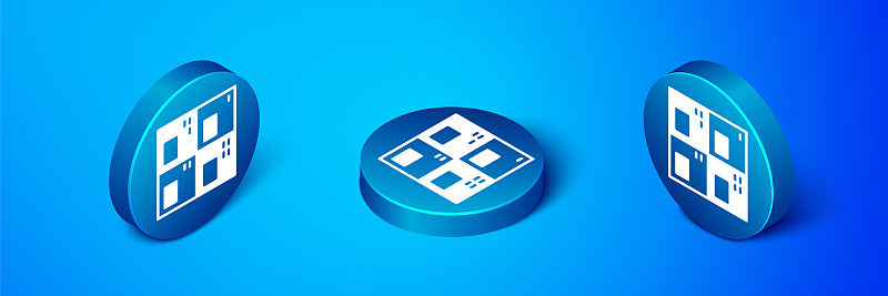 Isometric Periodic table of the elements icon isol