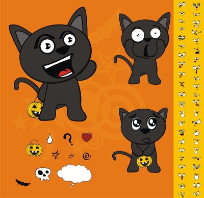 3 . Little black cat expressions小黑猫表达
